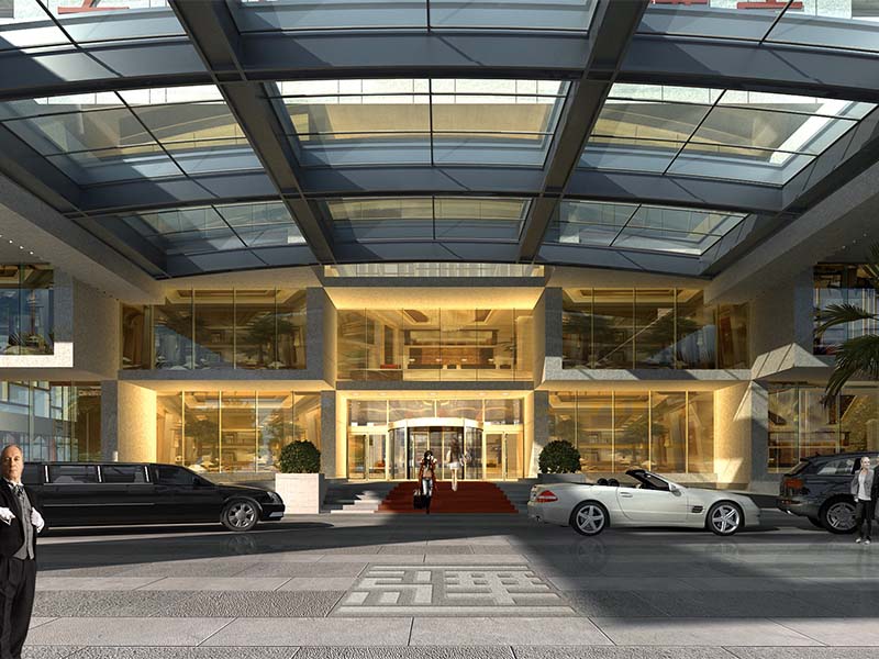 無錫3d動畫公司星級酒店門頭3d效果圖制作